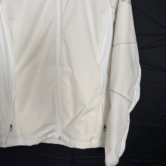 Women's Columbia White Omni Shield Packable Rain Track Jacket Size Large - Picture 4 of 8